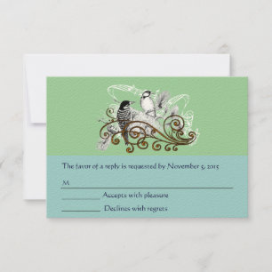 Cartons Réponse Mariage Rustic Radiance Woodpecker Inséparables