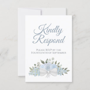 Cartons Réponse Mariage Rustique Dusty Blue Floral Correspondant
