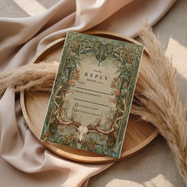 Cartons Réponse Mariage Rustique en Bois d'Automne (Créateur téléchargé)