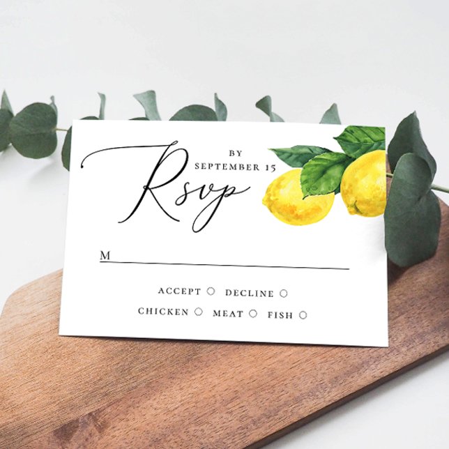 Cartons Réponse Mariage rustique Lemon Grove | Amalfi Citrus Orcha (Créateur téléchargé)