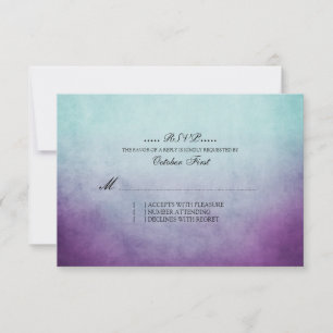 Cartons Réponse Mariage rustique Turquoise et violet de Bohême RSV