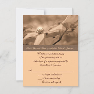 Cartons Réponse Mariage Sepia Dogwood