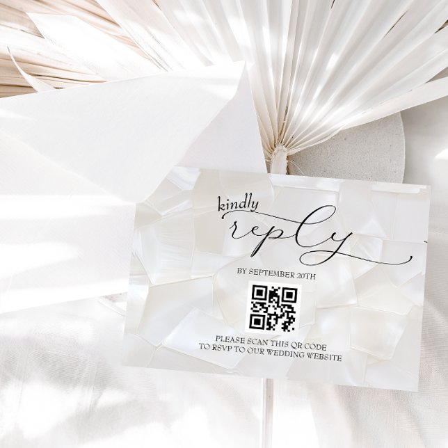 Cartons Réponse Mariage Simple Moderne QR (Créateur téléchargé)
