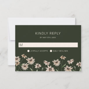 Cartons Réponse Mariage Simple Moderne Vert