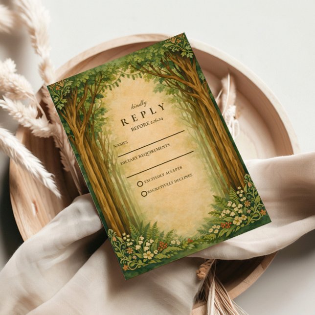 Cartons Réponse Mariage sous l'Arche de la Forêt Enchantée (Créateur téléchargé)