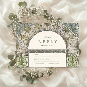 Cartons Réponse Mariage sous une arche de jardin vintage