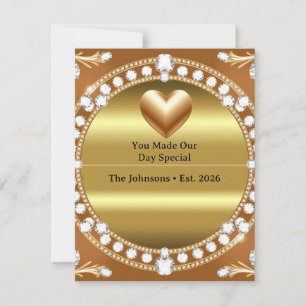 Cartons Réponse 💍 Mariage Style Monogramme Cœur Doré 🌹