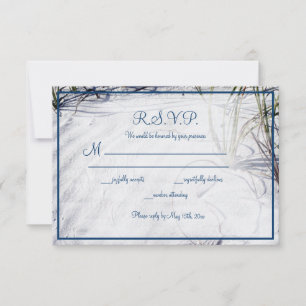 Cartons Réponse Mariage sur la plage de sable blanc