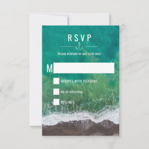 Cartons Réponse Mariage sur la Plage Océan Bord de Mer Naissance