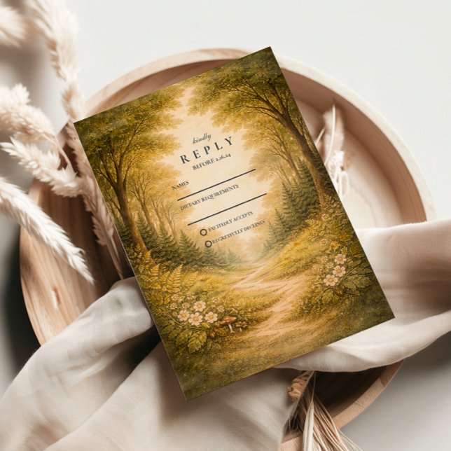 Cartons Réponse Mariage sur le chemin de la forêt enchantée (Créateur téléchargé)