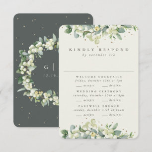 Cartons Réponse Mariage Symphorine verte + Eucalyptus Multi-Événem