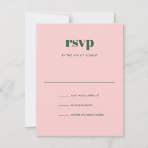Cartons Réponse Mariage Tendance Mix Match Rose Vert Moderne