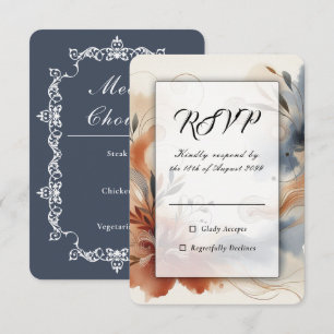 Cartons Réponse Mariage Terracotta Twilight et Fleurs de Nuit