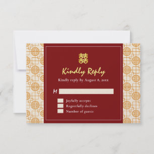 Cartons Réponse Mariage traditionnel chinois peranakan de bon augu