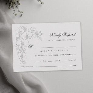 Cartons Réponse Mariage Traditionnel Formel Élévé en Ivoire Orchid
