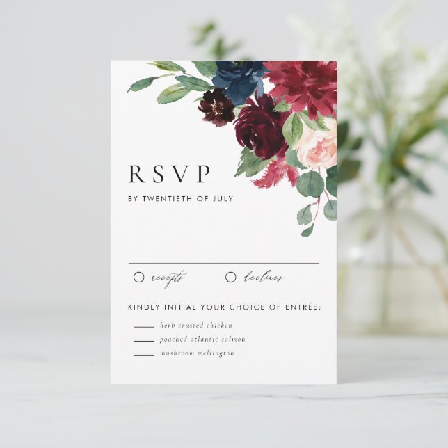 Cartons Réponse Mariage Tropical à l'Aquarelle Monstera (Debout devant)