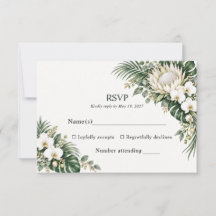 Mariage Tropical Orchidées Protea Roi Blanc