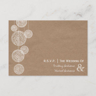 Cartons Réponse Mariage Twine Globes Inspiré Carton R.S.V.P.
