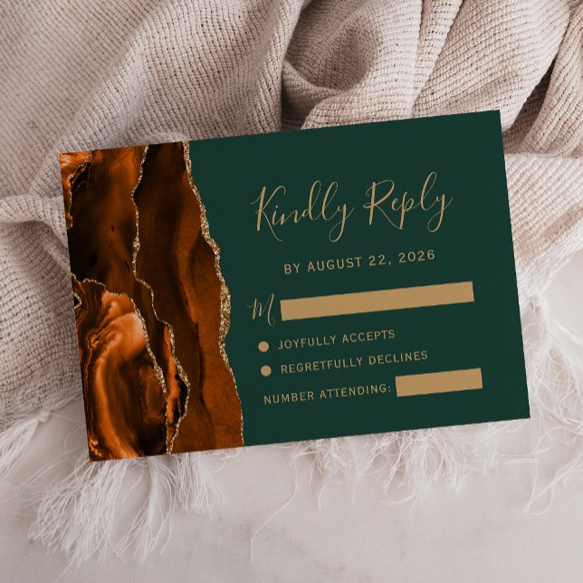 Cartons Réponse Mariage vert émeraude (Créateur téléchargé)