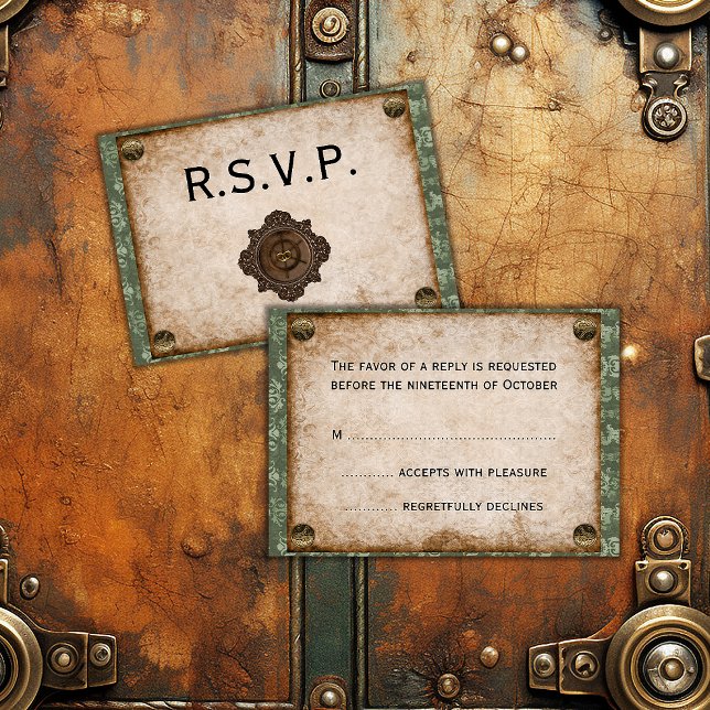 Cartons Réponse Mariage victorien Steampunk Soiree (Créateur téléchargé)