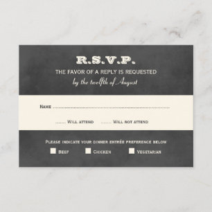 Cartons Réponse Mariage vintage Black Chalkboard