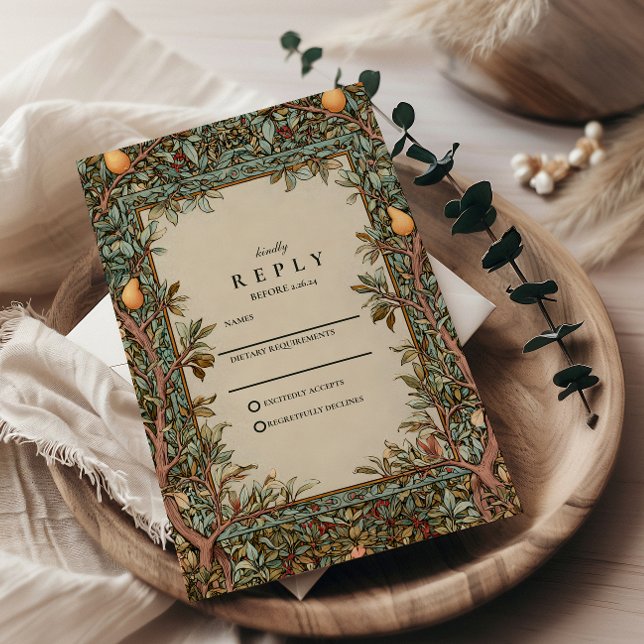 Cartons Réponse Mariage vintage dans un verger (Créateur téléchargé)