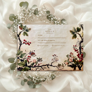 Cartons Réponse Mariage vintage de bois