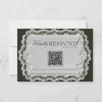 Mariage Vintage Noir Et Blanc Code QR Broderie Rét