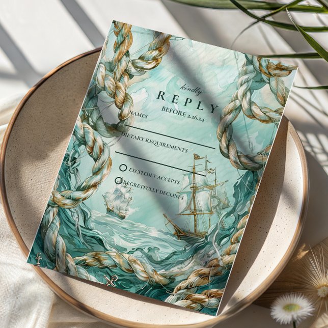 Cartons Réponse Mariage Voyage Corde Naútico (Créateur téléchargé)