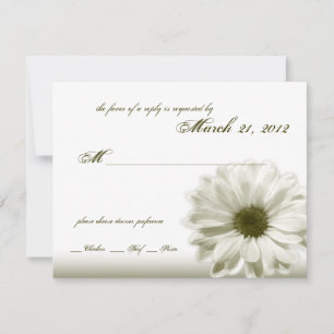 Cartons Réponse Mariage White Antique Daisy