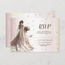 Mariée d'hiver rose Golden Shiny Hearts