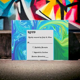 Cartons Réponse Marine moderne Blue Green Waves Abstrait Art Maria