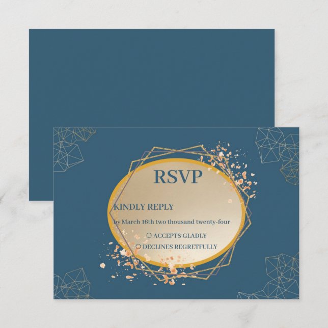Cartons Réponse Marine Oval Floral Boho (Devant / Derrière)