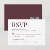 Maroon Red Scan Qr Code Mariage de choix de repas