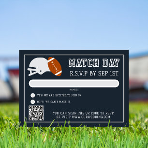 Cartons Réponse Match de football Marine Blue Mariage Jour