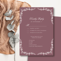 Mauve Elegant Vintage Floral Mariage