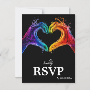 Cartons Réponse 🌈❤️MENU +QR Mariage Cœur de Fierté