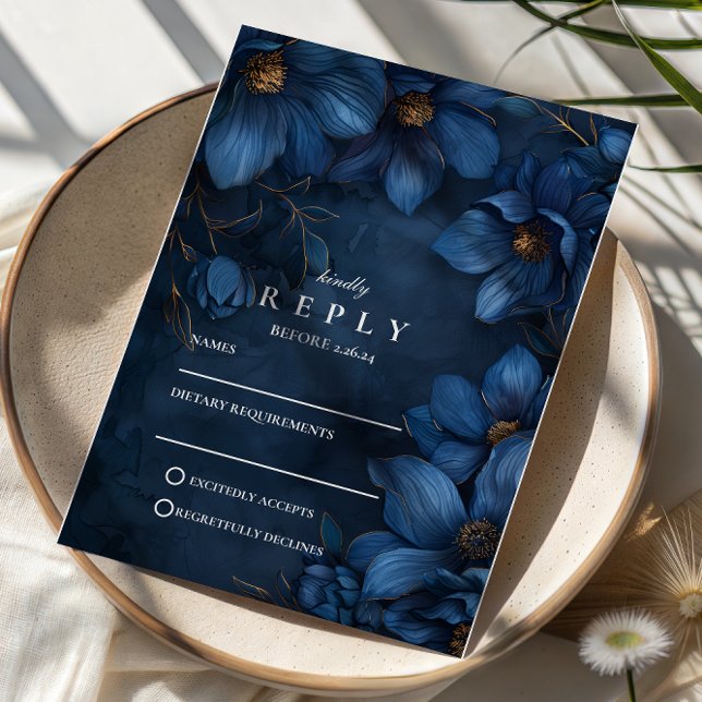 Cartons Réponse Midnight Copper Garden Wedding (Créateur téléchargé)