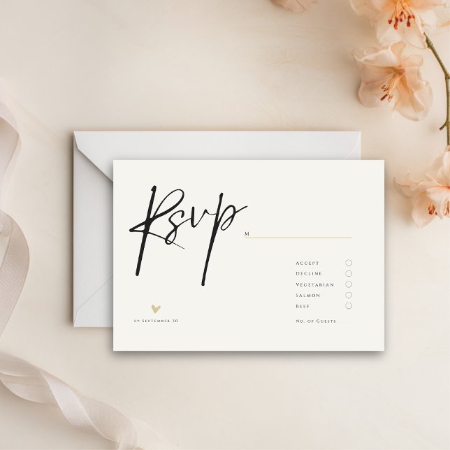 Cartons Réponse Minimal Elegant Calligraphy Typo Wedding  (Créateur téléchargé)