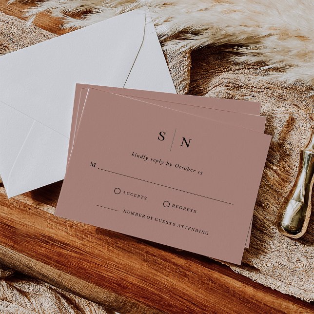Cartons Réponse Minimal et chic | Mariage en terre cuite (Créateur téléchargé)