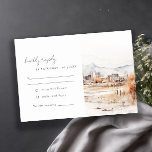 Cartons Réponse Minimal Salt Lake City Utah Watercolor Mariage