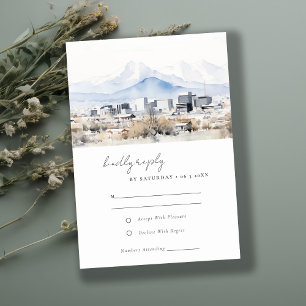 Cartons Réponse Minimal Salt Lake City Utah Watercolor Mariage