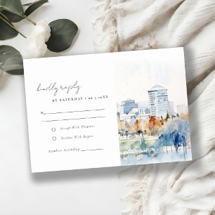 Cartons Réponse Minimal San Jose California Watercolor Mariage