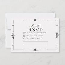 Minimalist Elegant Classic Wedding Response Card 