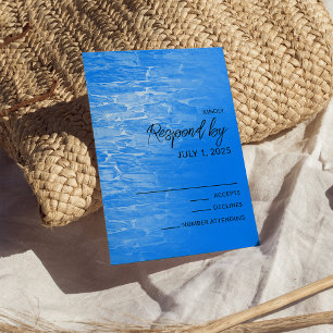 Cartons Réponse Minimaliste Plage Bleu Azur