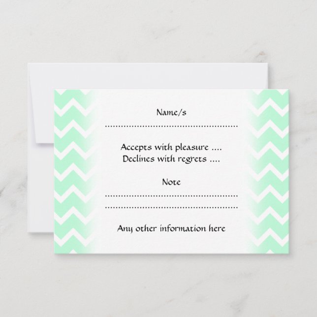 Cartons Réponse Mint Green Zigzag Chevron Stripes. (Devant)