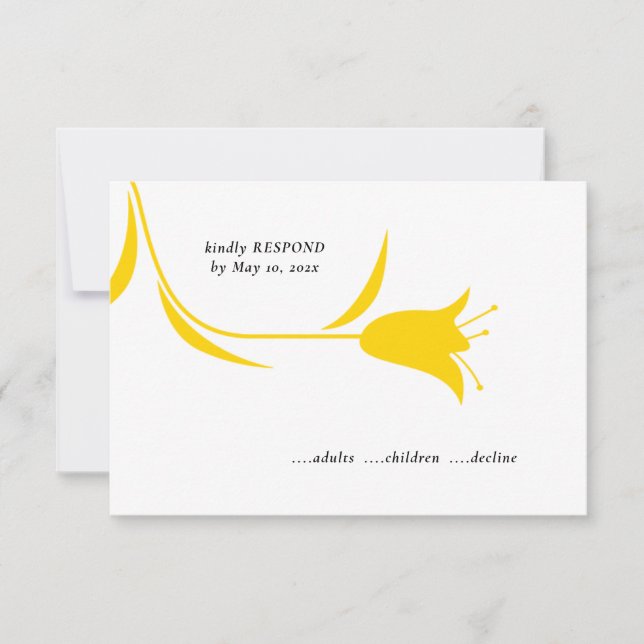 CARTONS RÉPONSE MOD JAUNE MARIAGE TULIP (Devant)