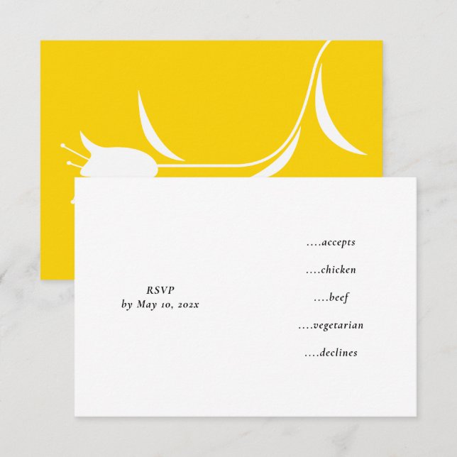 CARTONS RÉPONSE MOD JAUNE MARIAGE TULIP (Devant / Derrière)