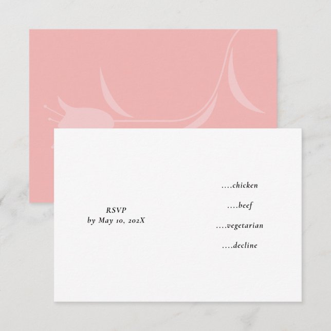 CARTONS RÉPONSE MOD PINK TULIP MARIAGE (Devant / Derrière)