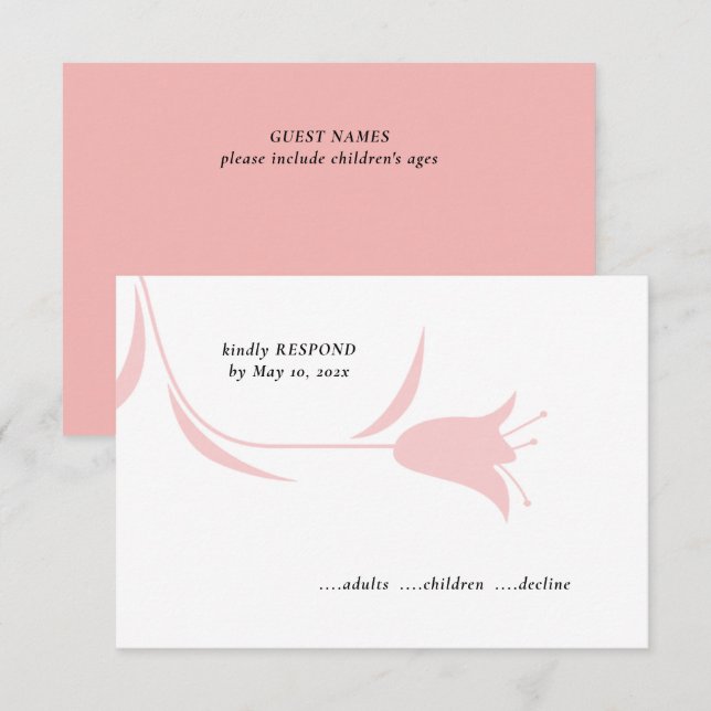 CARTONS RÉPONSE MOD PINK TULIP MARIAGE (Devant / Derrière)